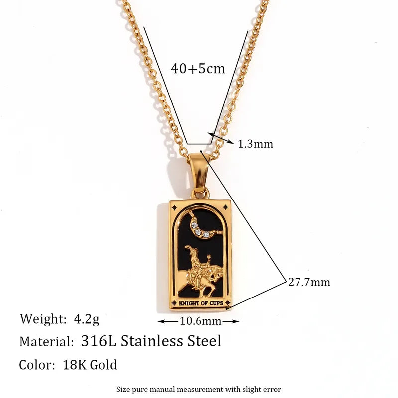 Tarot Pendants Necklace 18k Gold Plated Stainless Steel image 4