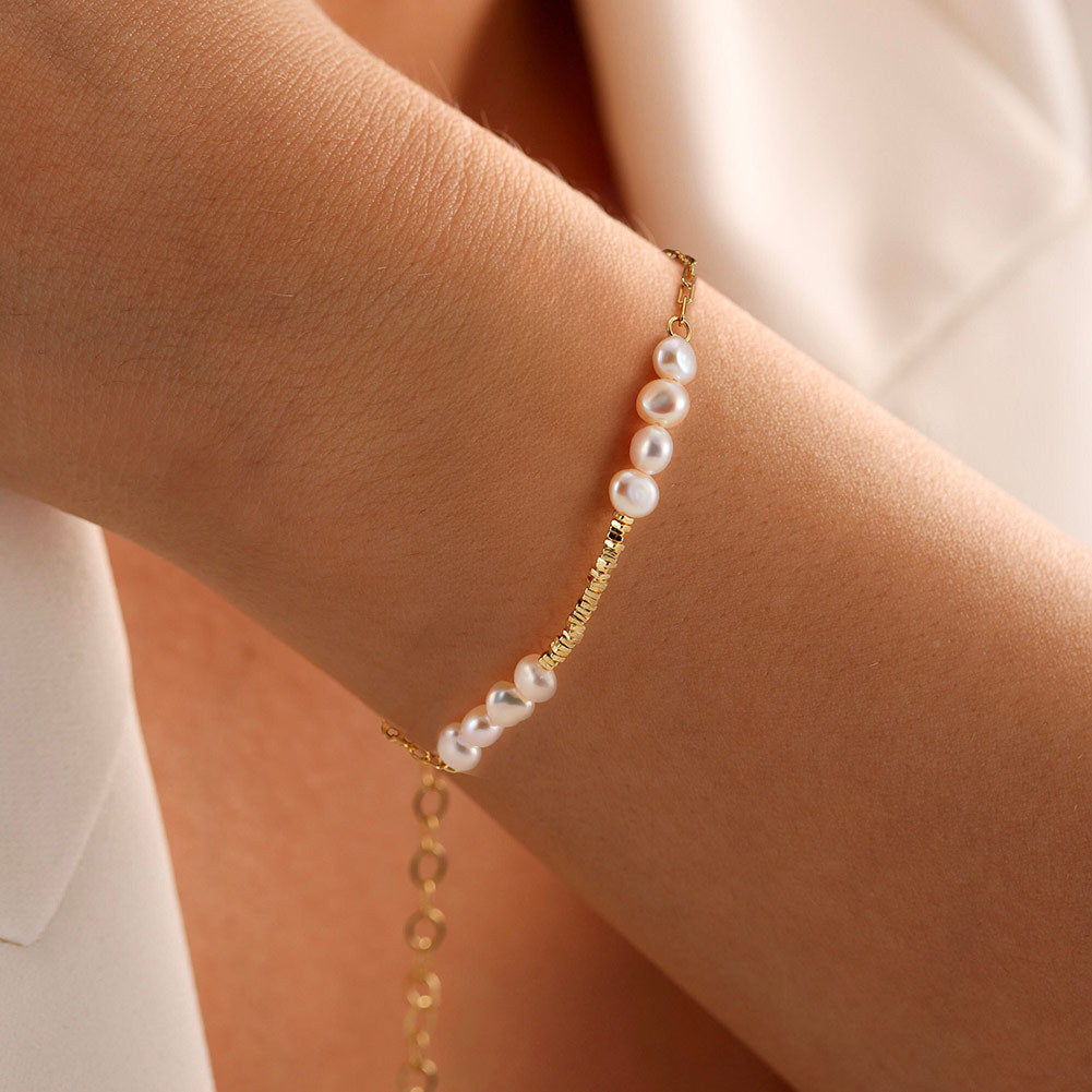 Freshwater Pearl Bracelets Simple Style 925 image 1