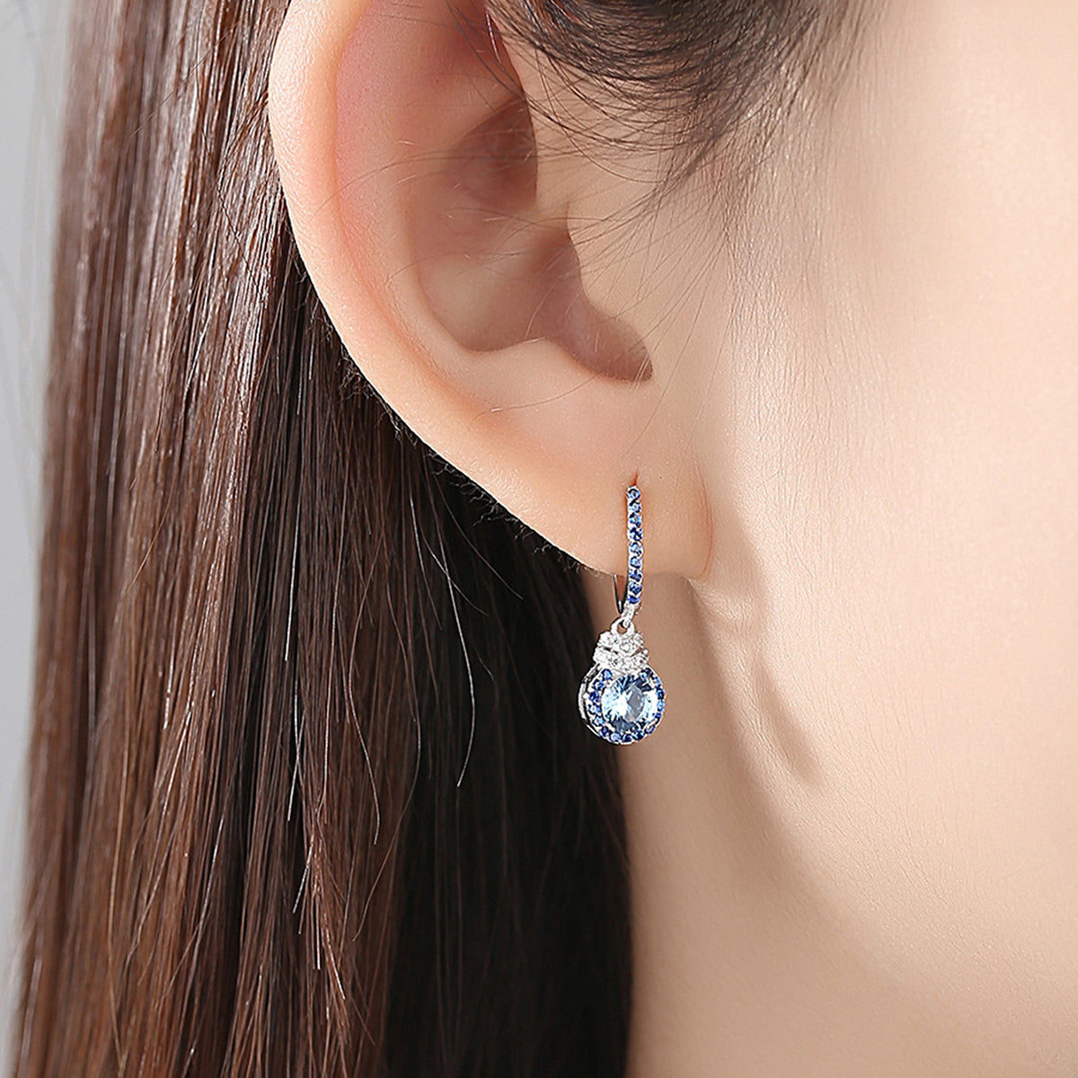 Zircon White Gold Rhodium Plated Earrings Necklace Jewelry Set image 9