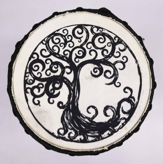 Wide Top Djembe Drum - Tree of Life 40cm image 1