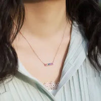 925 Sterling Silver Geometric Pendant Necklace image 1