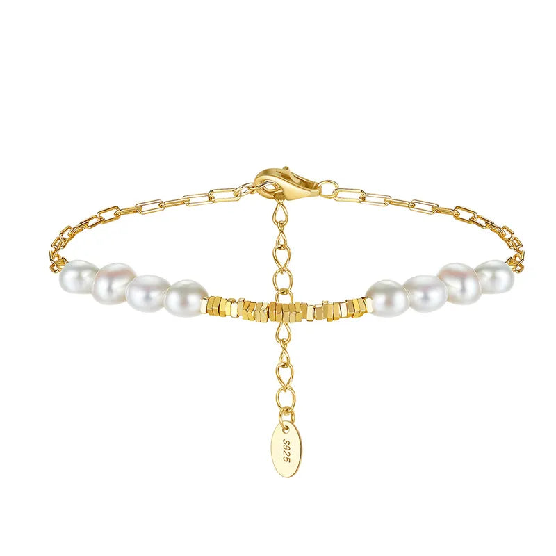 Freshwater Pearl Bracelets Simple Style 925 image 0