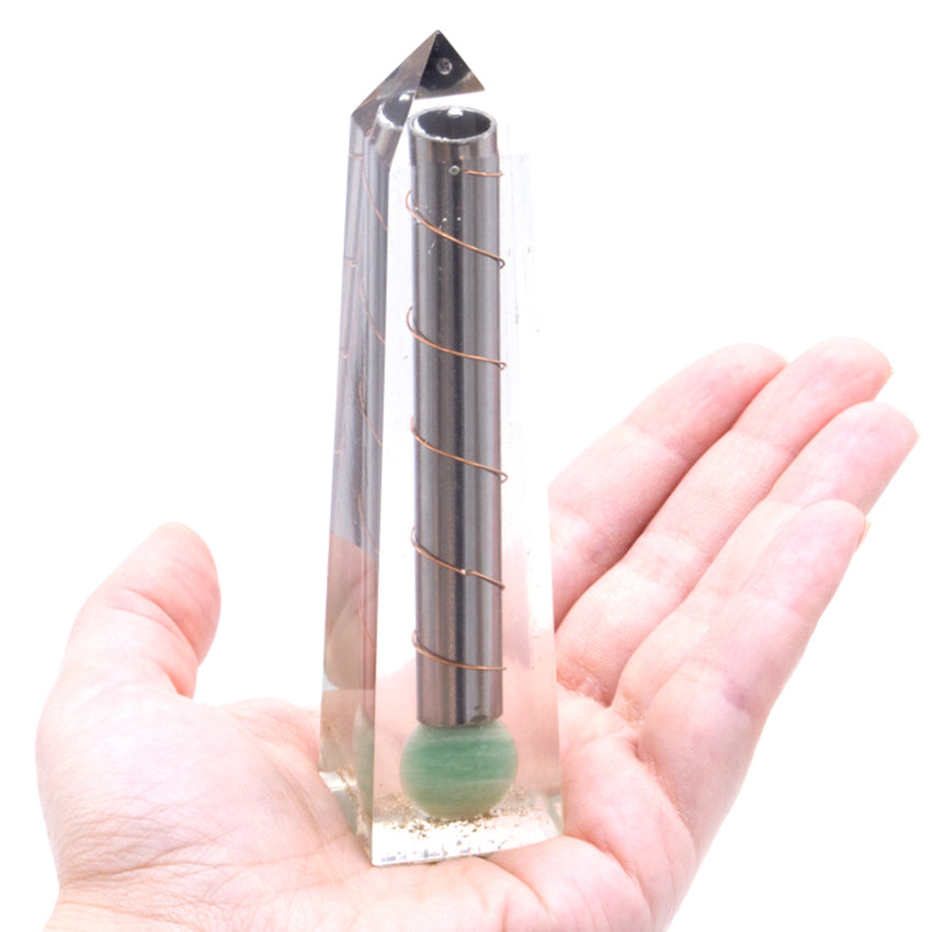 Orgonite Obelisk Power Point Green Aventurine - 110x30mm image 1