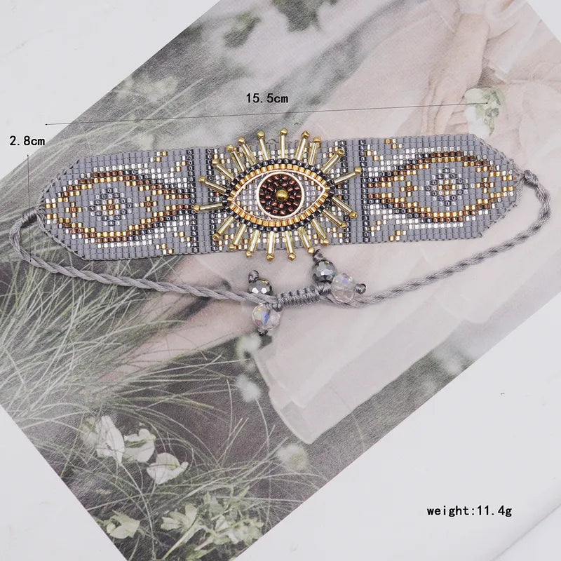Bohemian Evil Eye Third Eye Cotton Drawstring Bracelet image 1