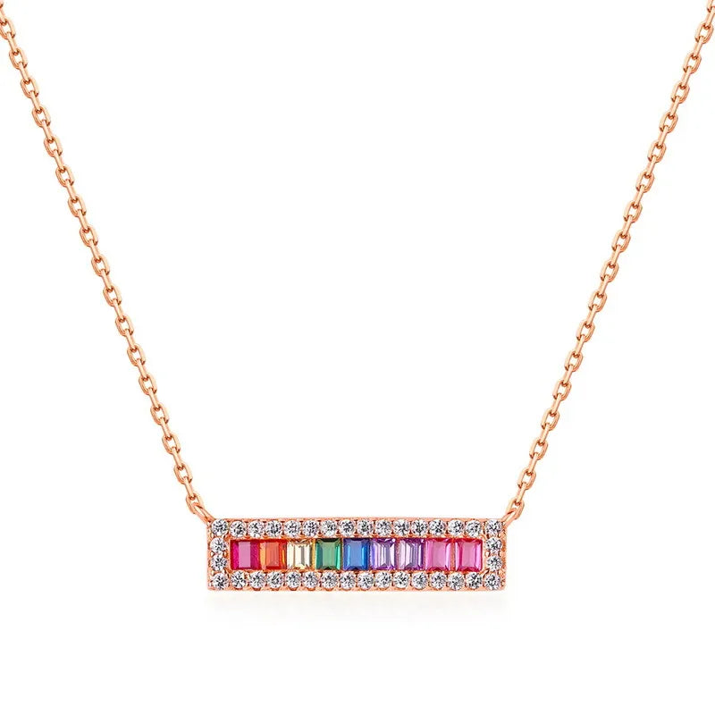 925 Sterling Silver Geometric Pendant Necklace image 2