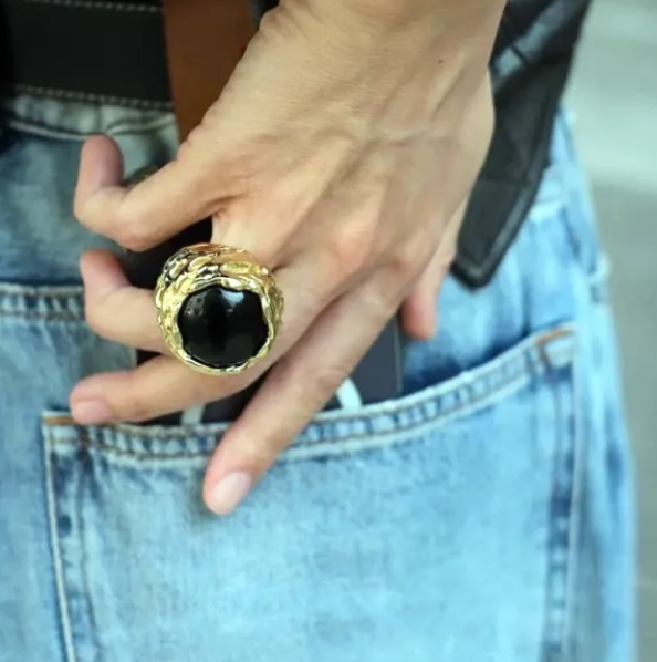 Arylic Allow Copper Open Ring (black2) image 0