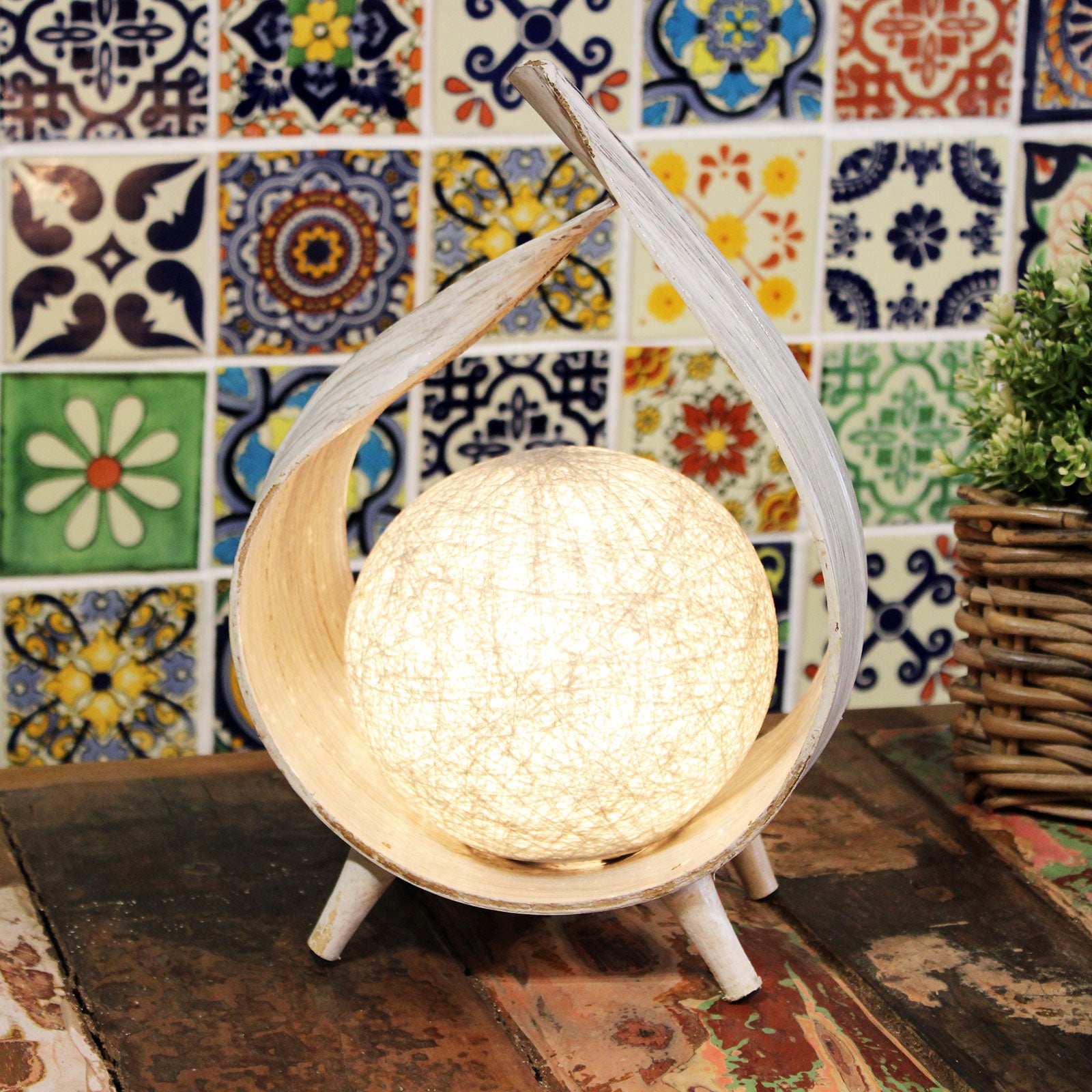 Natural Coconut Lamp - Chocolate Wrapover Twist image 3