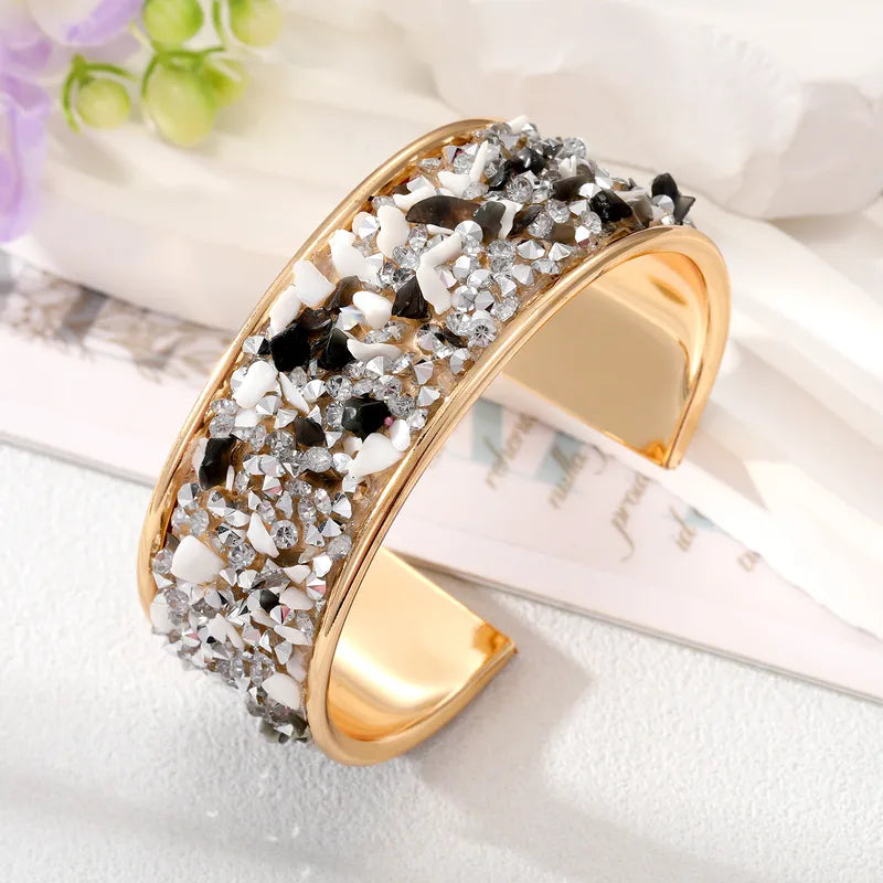 Retro Alloy Plating Natural Stone Bangle image 4