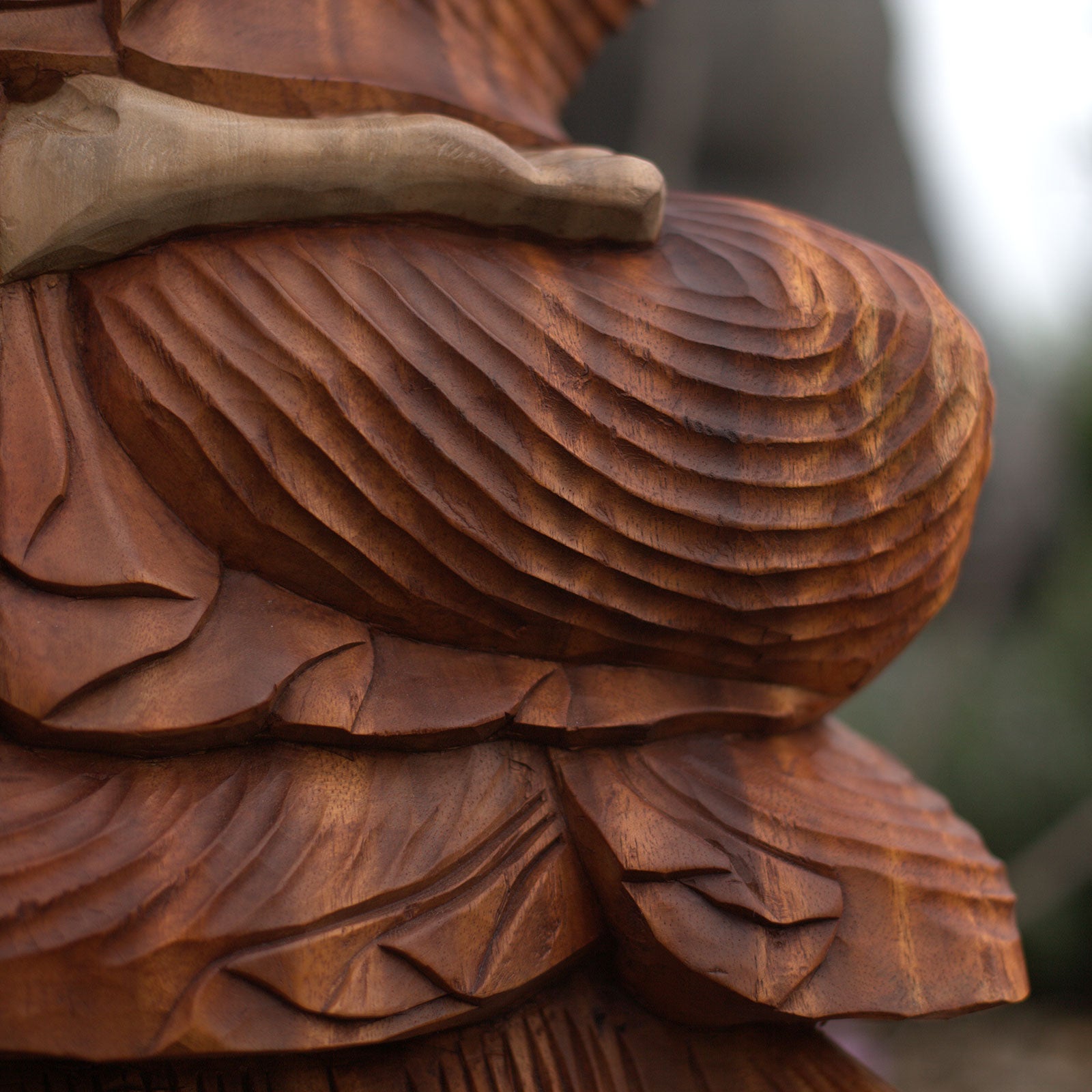 Hand Carved Buddha Statue - 30cm Hand Down image 4
