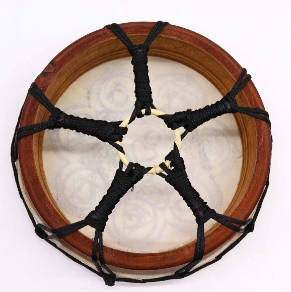 Shamanic Drum with Two Sticks - 30cm Hamsa image 1
