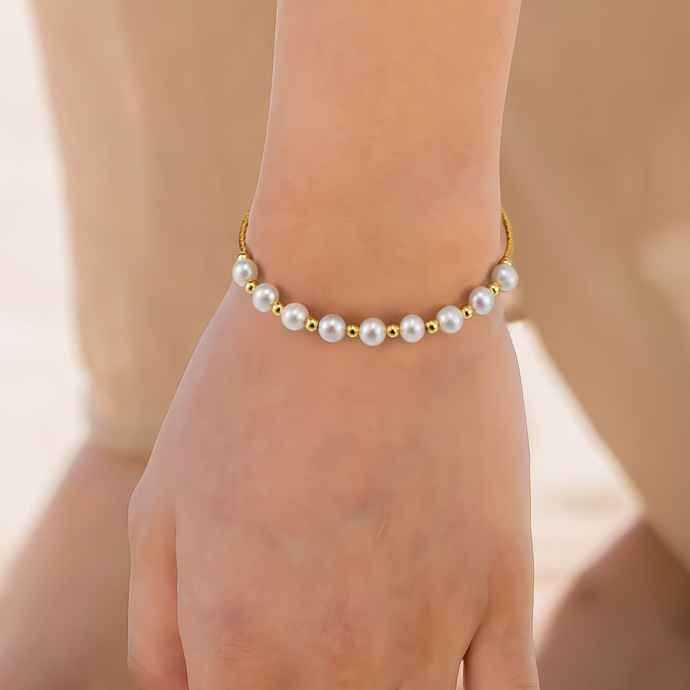 Freshwater Pearl Bracelets Simple Style -B 925 image 1
