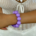 Simple Style Round Plastic Beaded Chain Slip-on Beaded Bracelet image 0