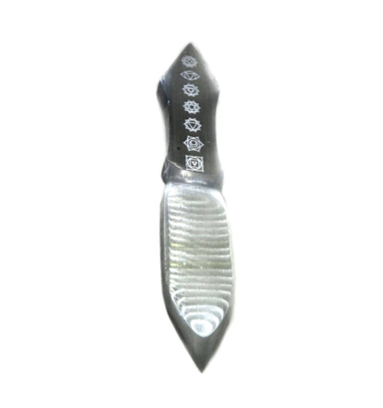 10" Selenite Chakra athame