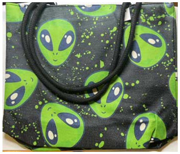 Alien jute tote bag 14" x 16" image 0