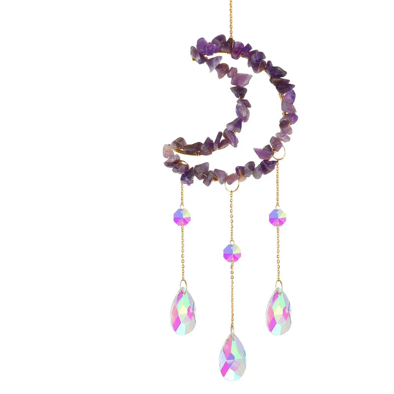 Casual Elegant Moon Crystal Suncatcher Wind Chime Wall Art image 5
