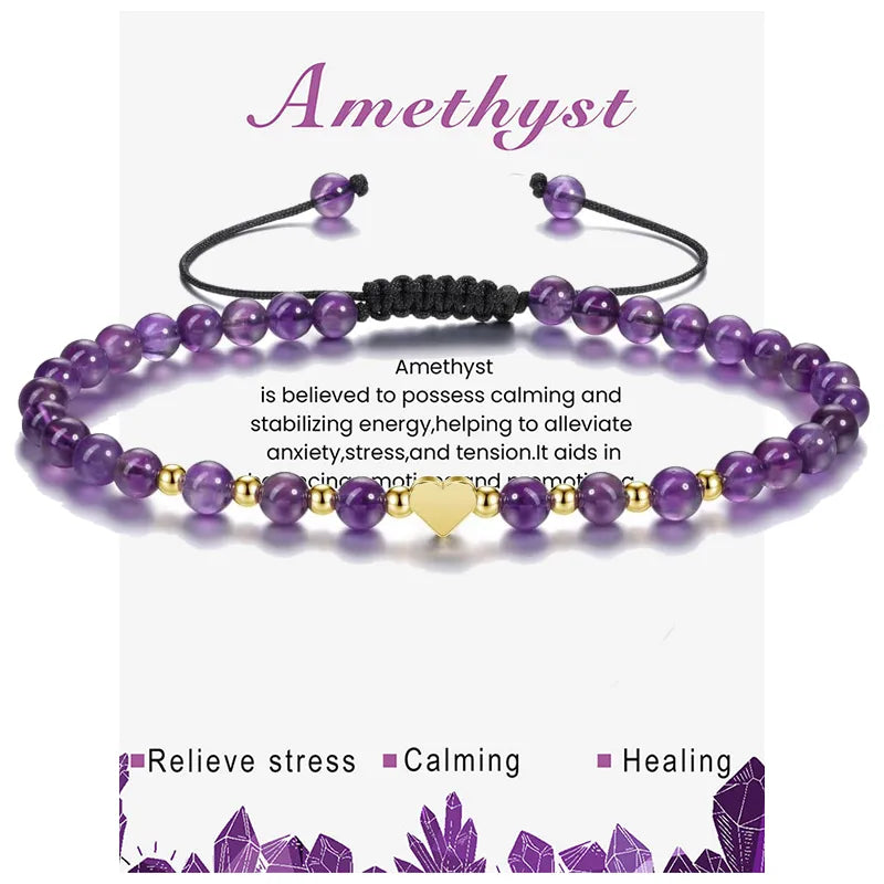 Amethyst Adjustable Bracelet 4mm image 0