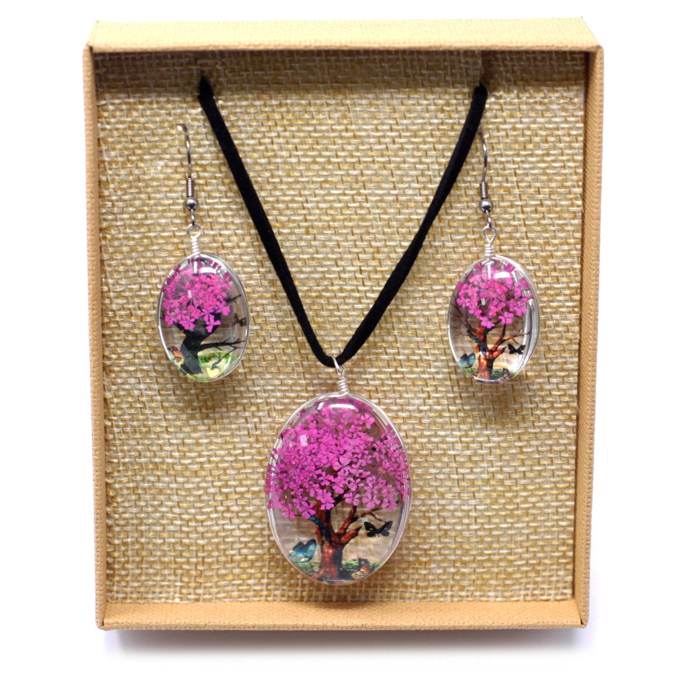 copy of Pressed Flowers - Tree of Life set - Bright Pink image 0