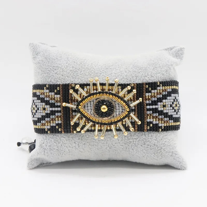 Bohemian Evil Eye Third Eye Cotton Drawstring Bracelet image 2