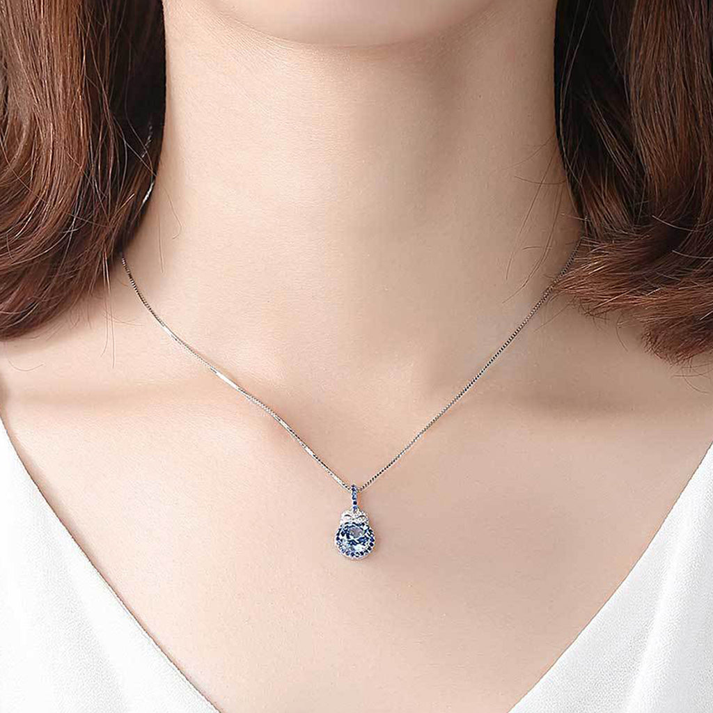 Zircon White Gold Rhodium Plated Earrings Necklace Jewelry Set image 10
