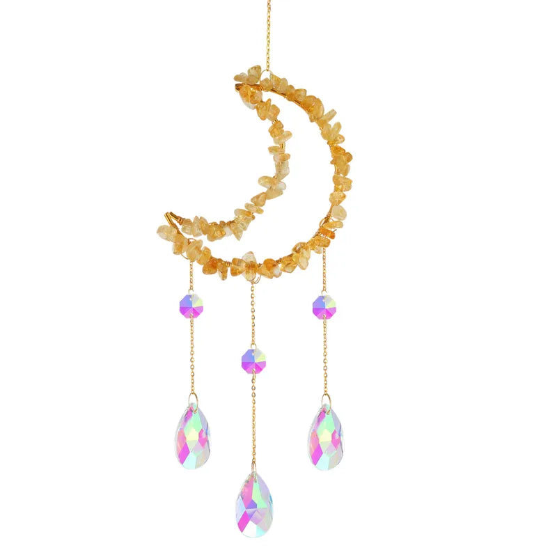 Casual Elegant Moon Crystal Suncatcher Wind Chime Wall Art image 7