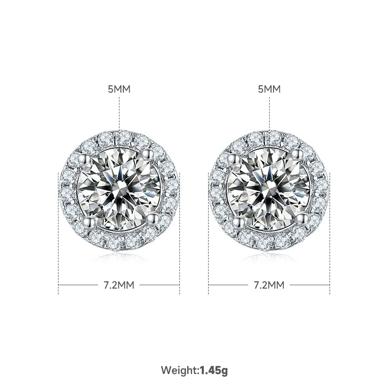 Round Sterling Silver Gra Moissanite 18k image 5
