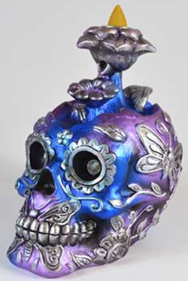 Metallic Skull backflow burner 6" image 0