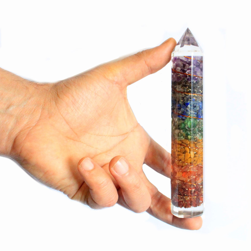Orgonite Power Wand 15cm Copper & Gem Chips image 2