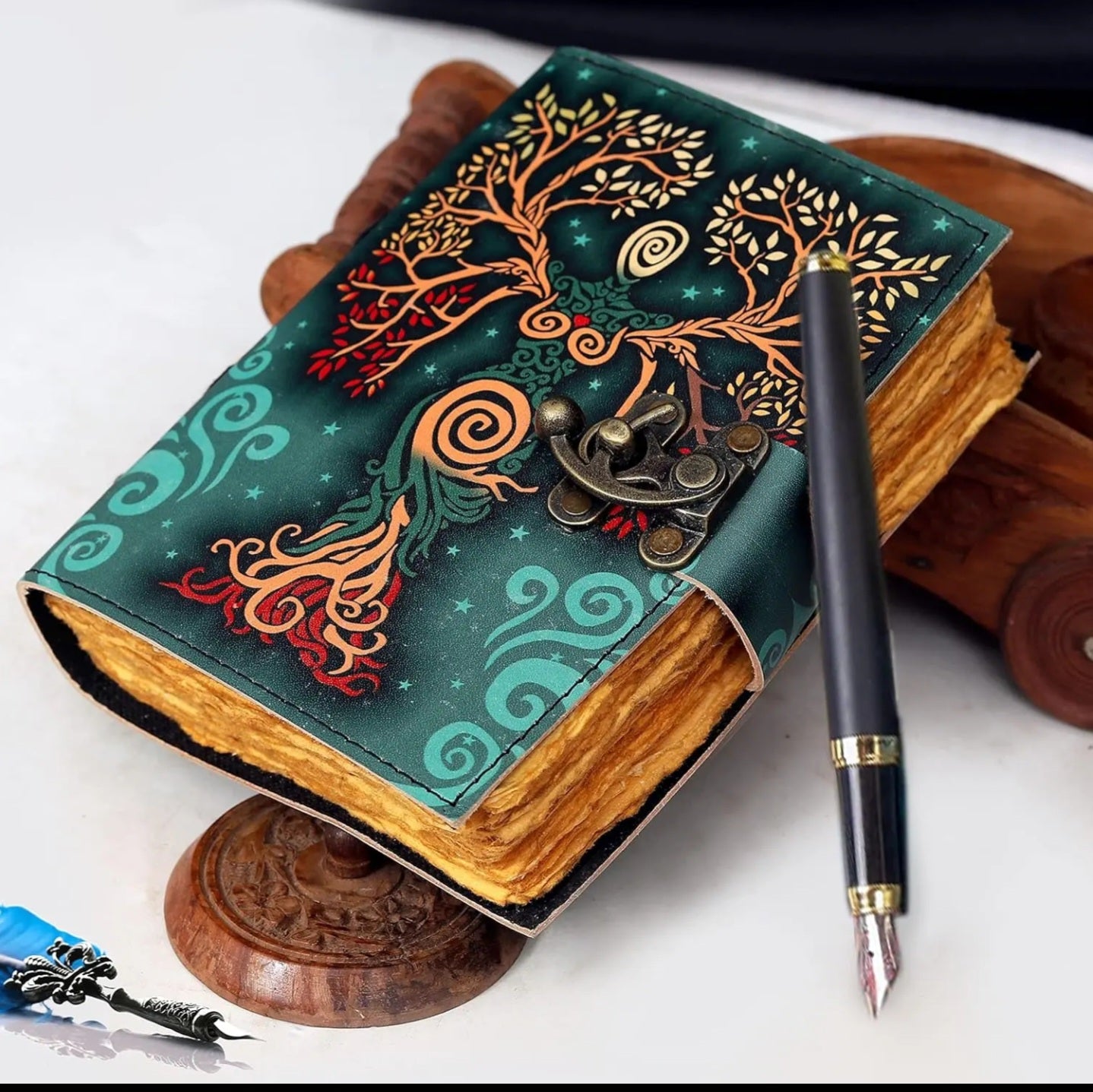 Goddess Aged Looking Paper Leather Journal w/ Latch image 3
