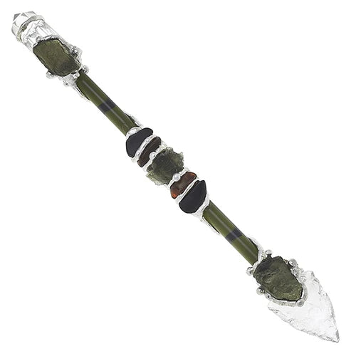 Protective Empowerment Moldavite Arrowhead Medium Wand image 0