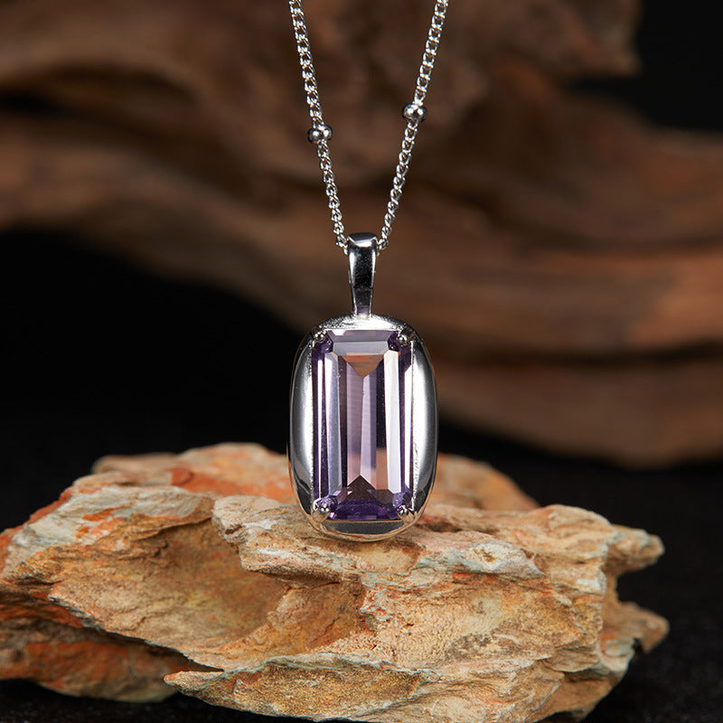 Citrine Amethyst Ring Necklace s925 image 7