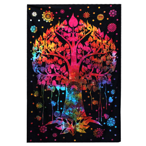 Single Cotton Bedspread + Wall Hanging - Bodhi Tree image 0