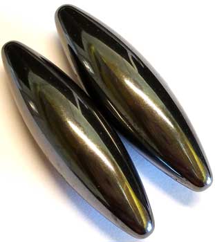 (11) - Set of 2, 60mm Magnetic Hematite Oval image 0
