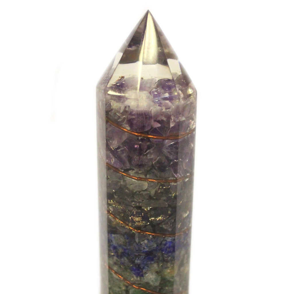 Orgonite Power Wand 15cm Copper & Gem Chips image 1