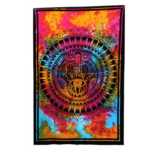 Single Cotton Bedspread + Wall Hanging - Hamsa image 0