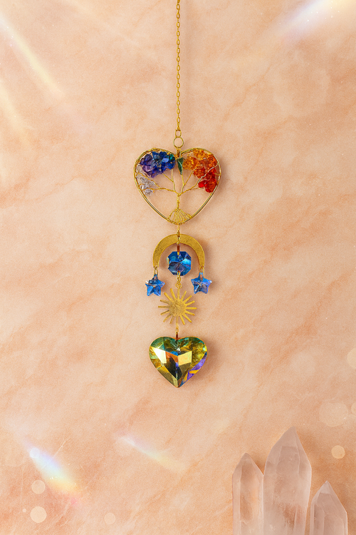7 Chakra Heart sun catcher 13" 1/2 image 0