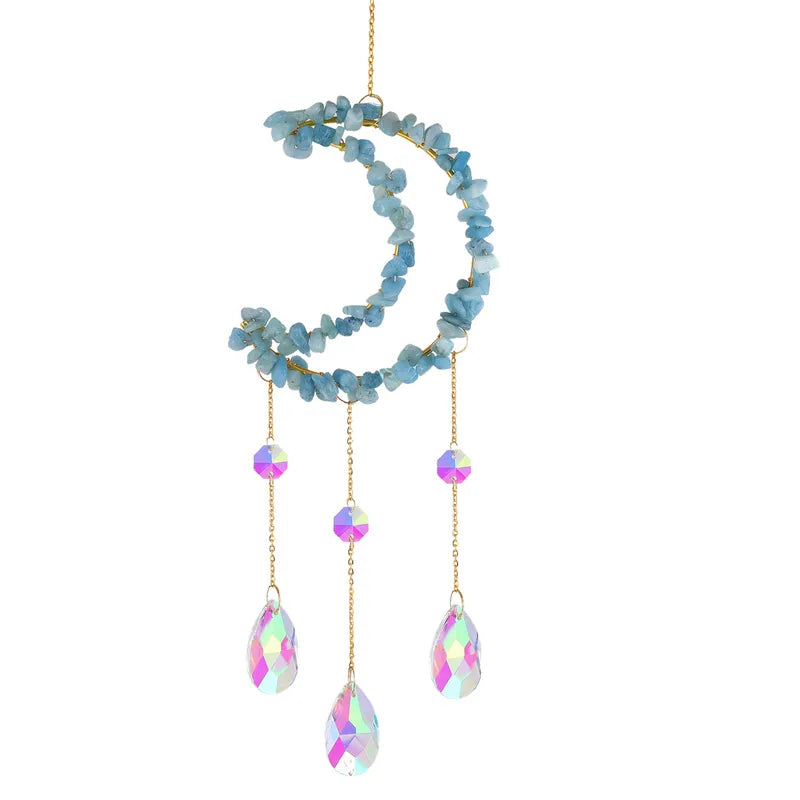 Casual Elegant Moon Crystal Suncatcher Wind Chime Wall Art image 2