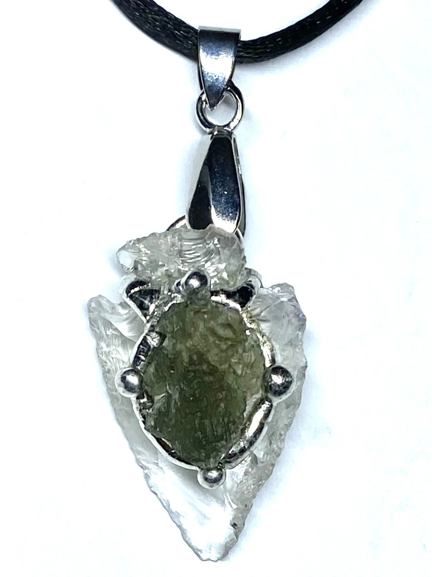 Moldavite Arrowhead Pendant image 0