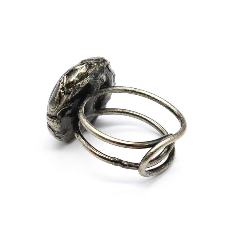 Vintage Style Classic Style Geometric Natural Stone Black Tourmaline Open Ring image 7