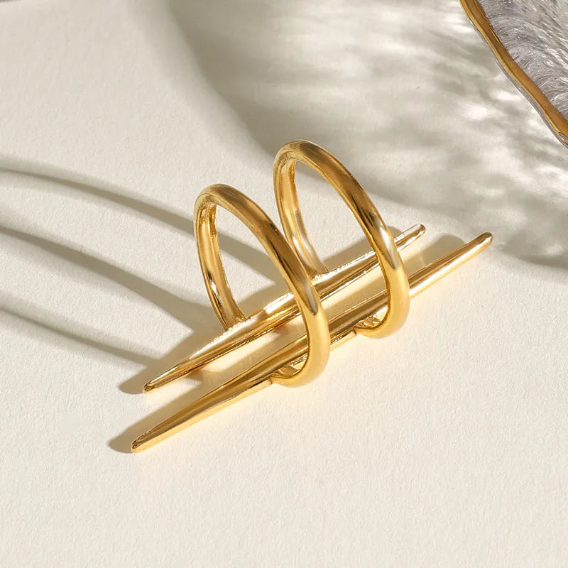 Jewelry Classic Style Parallel Double-Layer Lines 304 Stainless Ste image 5