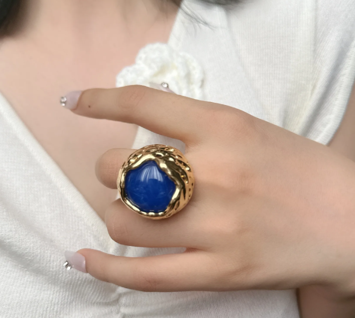 Arylic Allow Copper Open Ring (blue) image 0