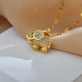 Jewelry Cute Elephant Titanium Steel Copper Zircon Gold Plated Plating Inlay Pen image 0
