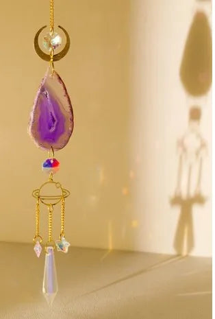 Simple Style Water Droplets Agate Suncatcher Wind Chime Wall Art image 1
