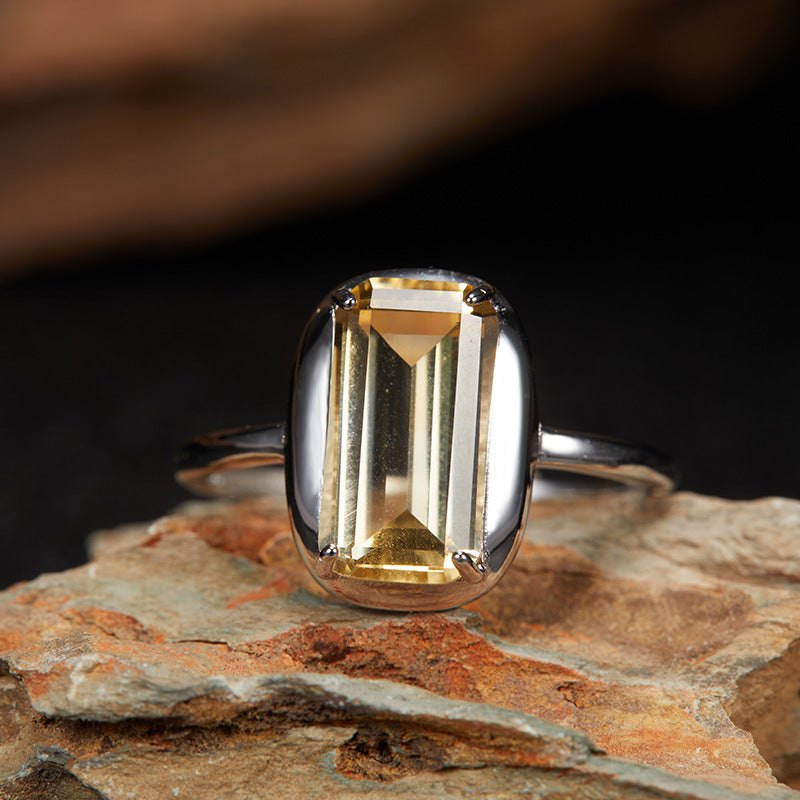 Citrine Amethyst Ring Necklace s925 image 4