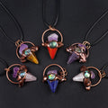 Natural Stone Abalone Shell Bohemian Pendant Necklace image 0