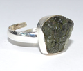Moldavite Ring Adjustable Sterling Silver image 0