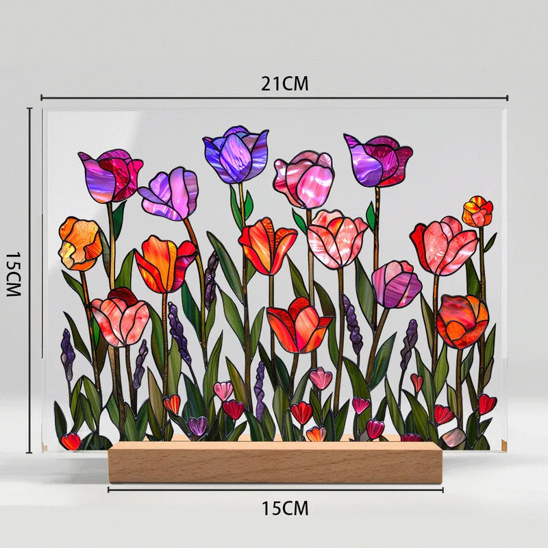 Elegant Style Flower Acrylic Wood Stand image 8