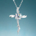 Elegant Cross S925 Silver Necklace with Moissanite Stone image 0