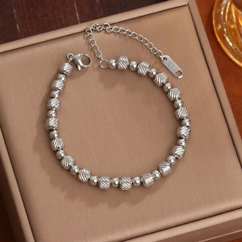 Casual Titanium Steel 18k Plated Gold Bracelet image 0