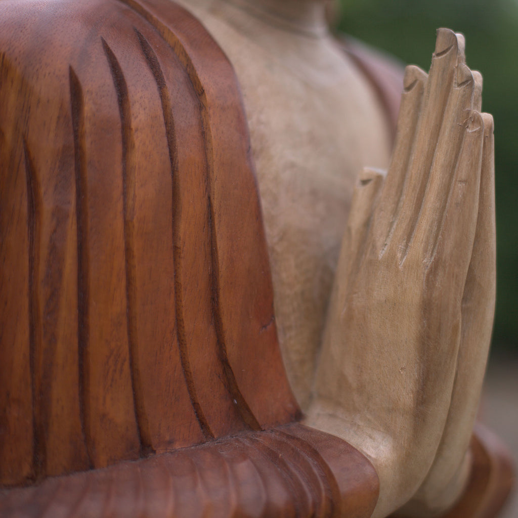 Hand Carved Buddha Statue - 30cm Hand Down image 2