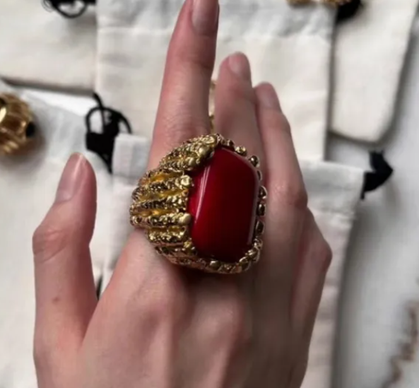 Arylic Allow Copper Open Ring (red2) image 0